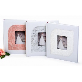Svadobný fotoalbum na rožky JUST MARRIED biely