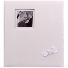 Svadobný fotoalbum na rožky WEDDING  KISS  29x32/60s. biely