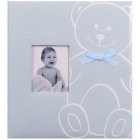 Detský fotoalbum na rožky NEW BABY BEAR modrý