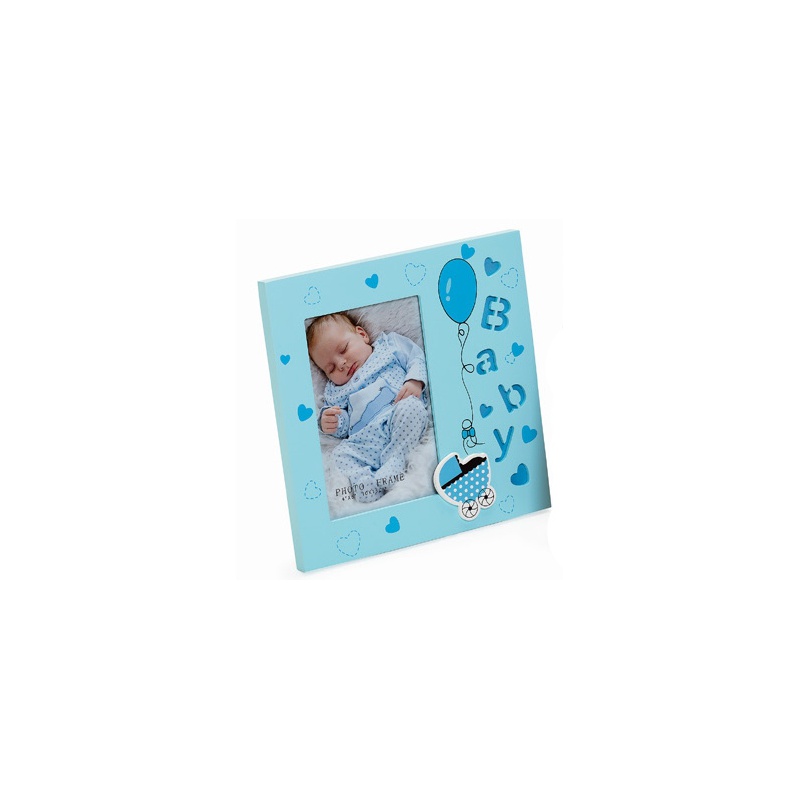 Detský drevený fotorámik 10x15 modrý