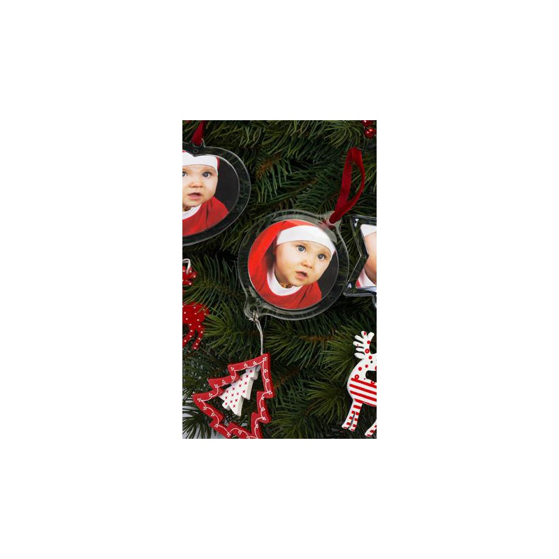 Vianočná ozdoba rámik krúžok so stromčekom 6,3cm