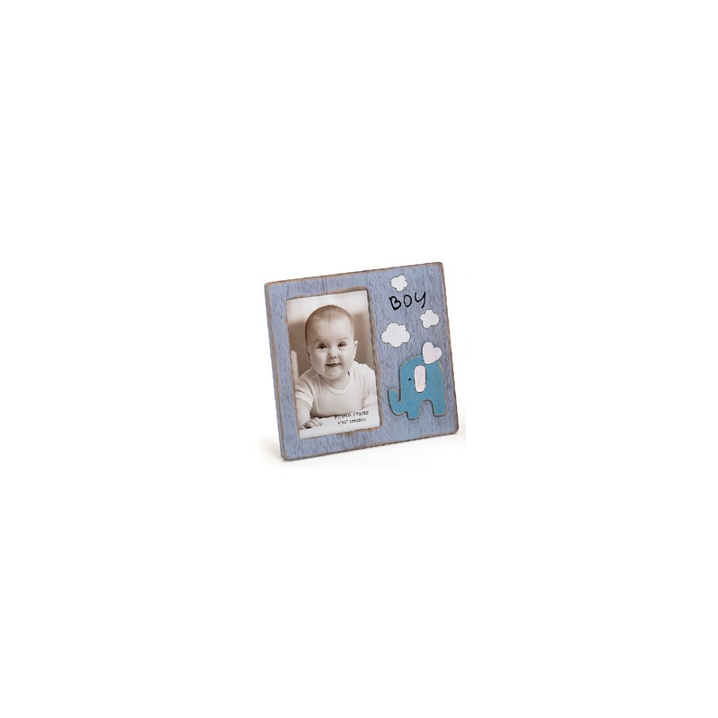 Detský drevený fotorámik 15x10 BABYFANT modrý