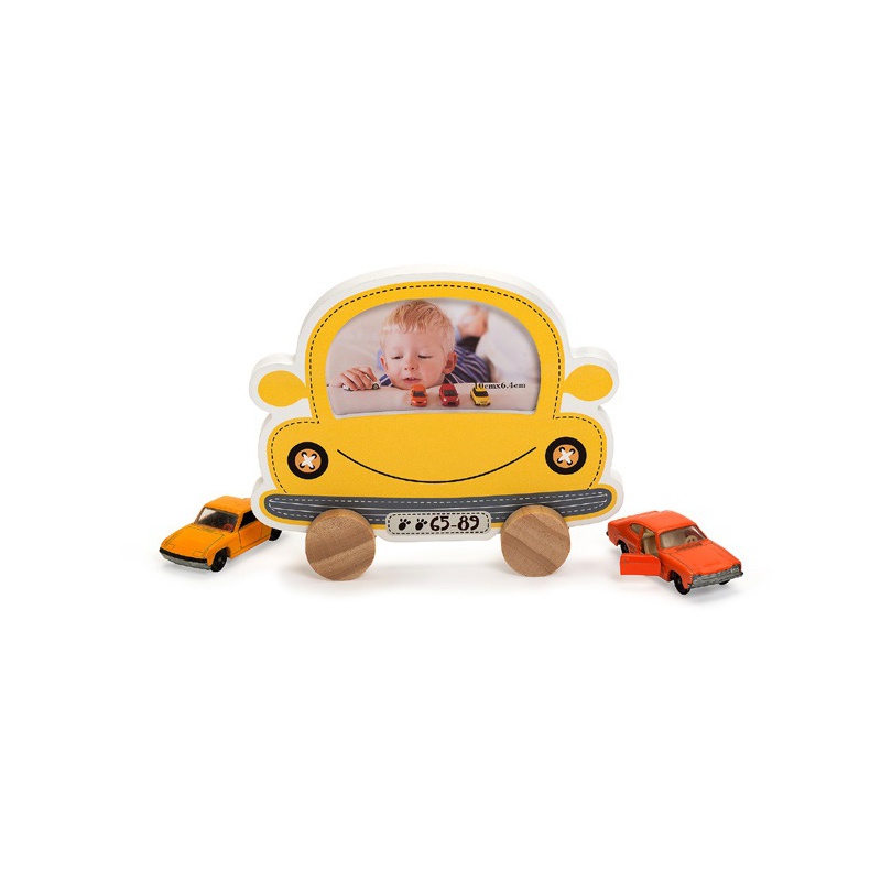 Detský fotorámik BABY CAR žltý