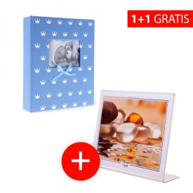 Akcia 1+1: Detský fotoalbum 10x15/304 MIRACLE modrý + Akrylový fotorámik 13x9cm šírka zdarma