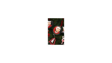 Vianočná ozdoba rámik krúžok so stromčekom 6,3cm