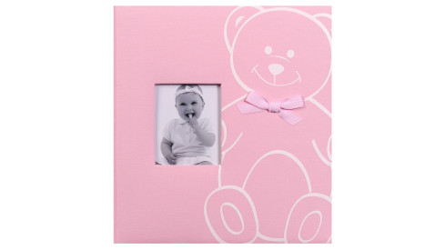 Detský fotoalbum na rožky NEW BABY BEAR ružový